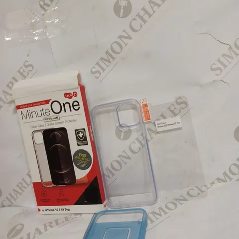 LOT OF 7 MINUTE ONE PREMIUM CLEAR GLASS AND GLASS SCREEN PROTECTORS FOR IPHONE 12/12 PRO