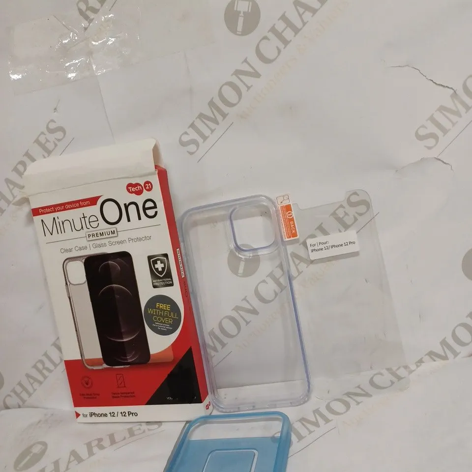 LOT OF 5 MINUTE ONE PREMIUM CLEAR GLASS AND GLASS SCREEN PROTECTORS FOR IPHONE 12/12 PRO 