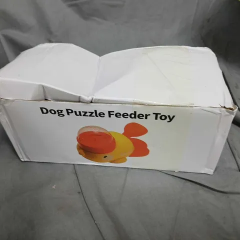 DOG PUZZLE FEEDER TOY – YELLOW, ORANGE & GRAY COMPONENTS