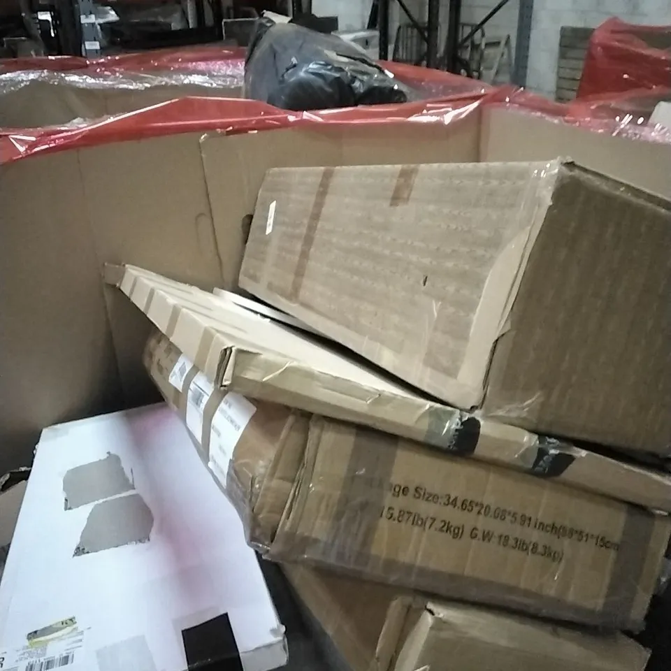 PALLET OF HOUSEHOLD ITEMS TO INCLUDE ELEPHANT ROCKING HORSE,DANCE MAT,HEAVY DUTY TRUCK,PUFFY POUCHES SUPERMARKET AND OTHER ASSORTED ITEMS...