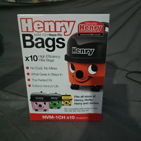 HENRY BAGS NVM-1CH HEPA-FLO 10-PACK VACUUM CLEANER BAGS FOR NUMATIC HENRY (BOXED)