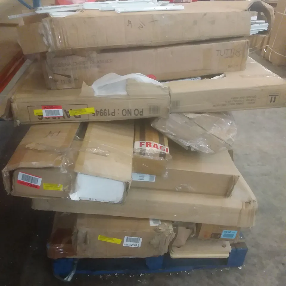 PALLET OF ASSORTED FLAT PACK FURNITURE ITEMS (SPARE PARTS)