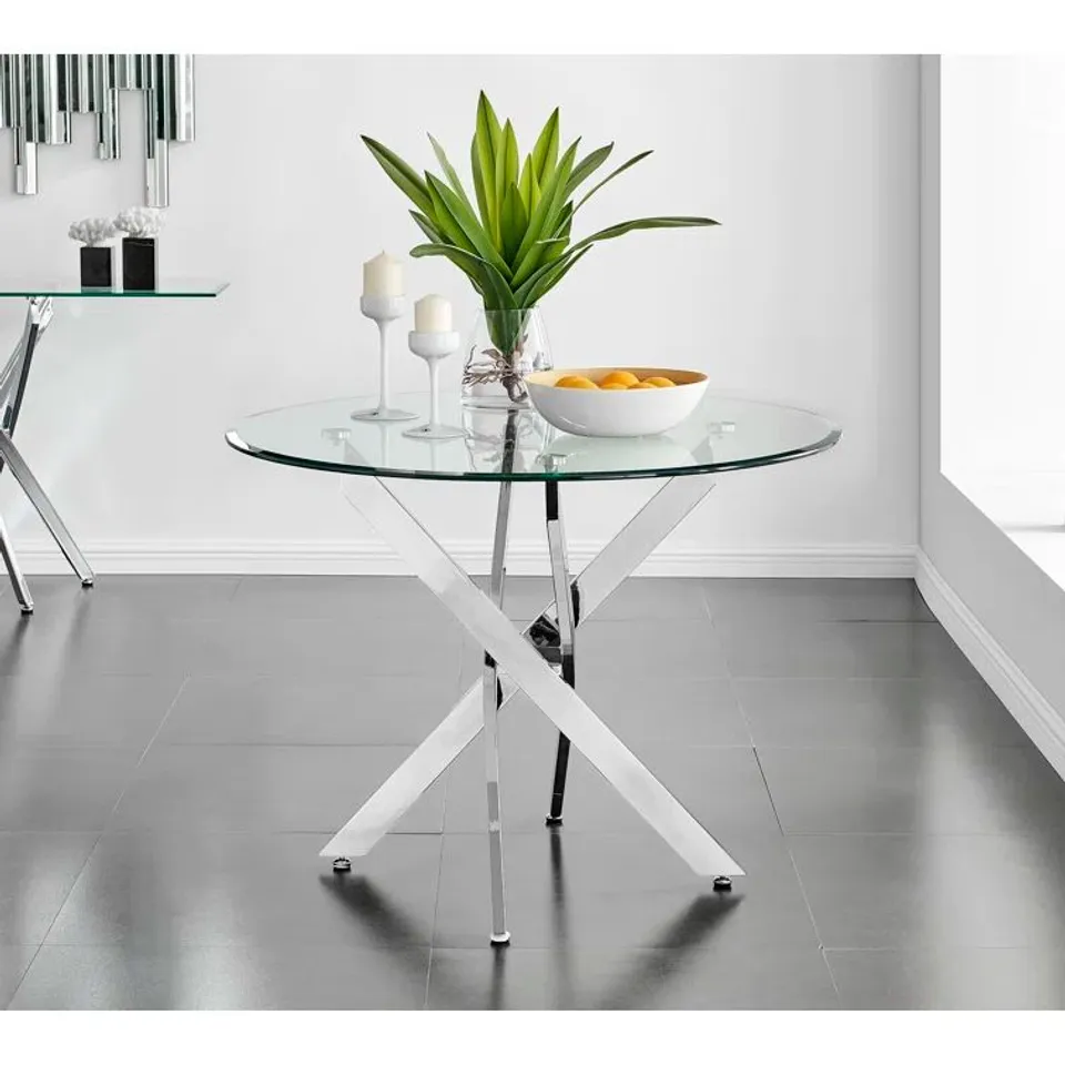 BOXED CHINCHILLA DINING TABLE 100CM ROUND LEGS (LEGS ONLY)