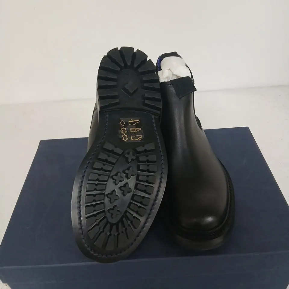 BURBERRY X TRICKER'S BLACK LEATHER CHELSEA BOOTS – ANKLE BOOTS, BOXED SIZE 2