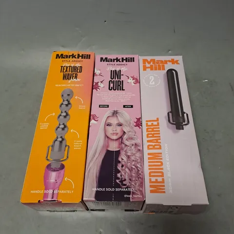 BOXED MARK HILL SX3 ASSORTED PICK 'N' MIX HAIR STYLER ATTATCHMENTS TO INCLUDE - TEXTURED WAVER - MEDIUM BARREL - UN-CURL