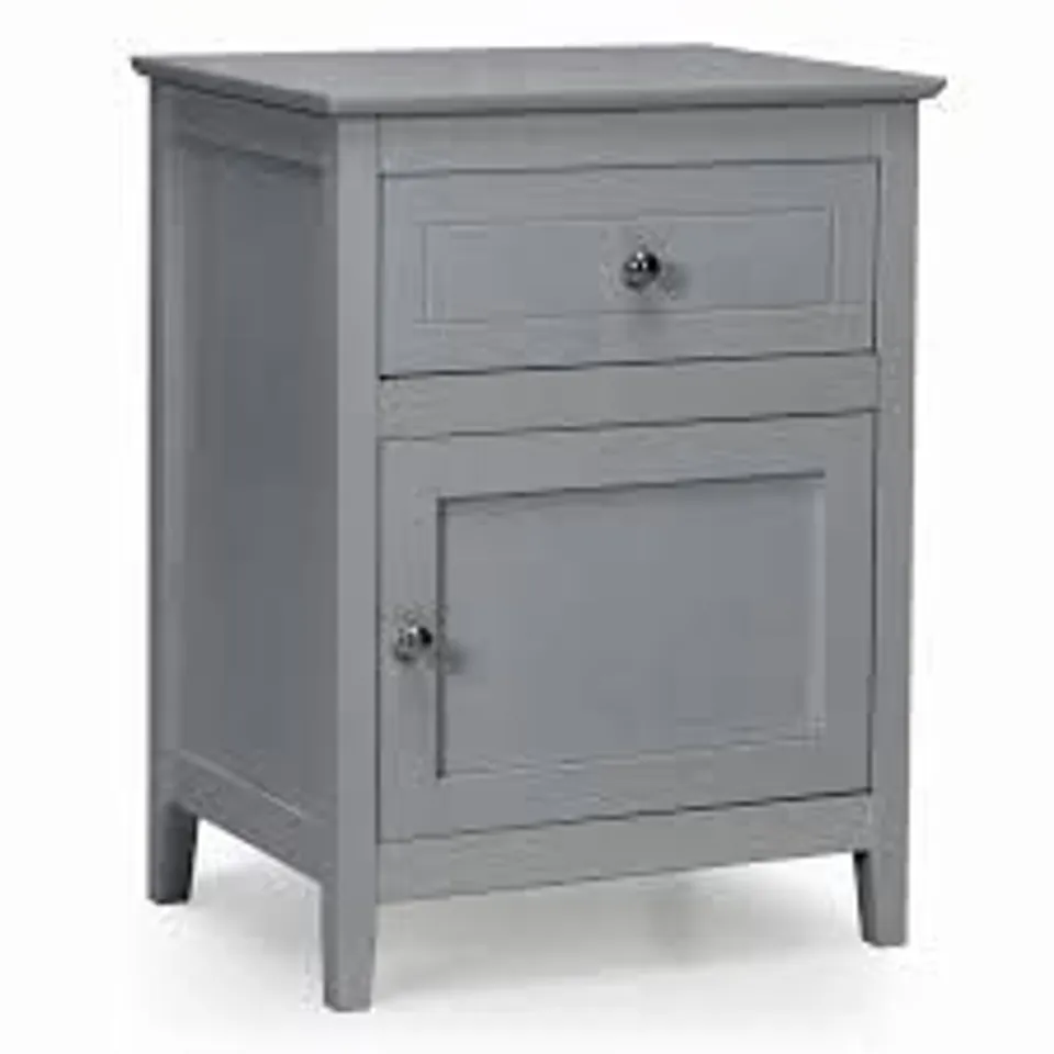 BOXED COSTWAY NIGHTSTAND WITH DRAWER ACCENT SIDE END TABLE STORAGE - GREY