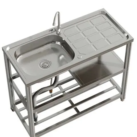 BOXED STAINLESS STEEL COMMERCIAL SINGLE COMPARTMENT SINK - SILVER (1 BOX)