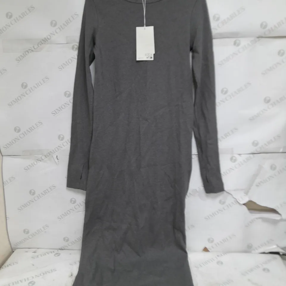 COS EUR S ORGANIC COTTON CHARCOAL DRESS