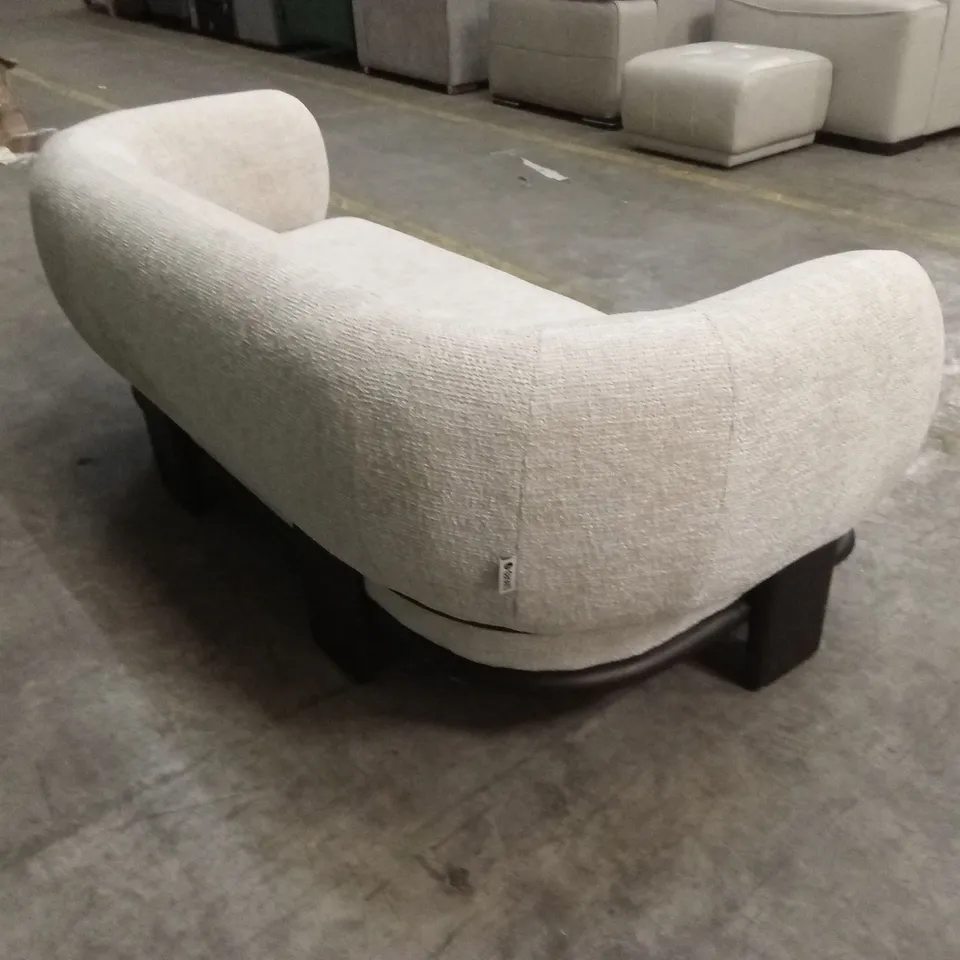 DANETTI FLORENCE NATURAL FABRIC WITH DARK WOOD 2 SEATER SOFA RRP £1099