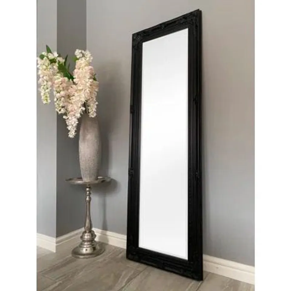 BOXED SADE TALL SOLID WOOD FRAMED WALL OR DRESSING MIRROR (1 BOX)