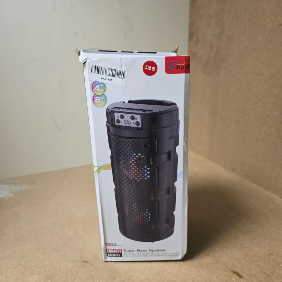 PORTABLE SPEAKER – BLACK CYLINDRICAL WITH LED LIGHTING (SUPER BASS SPEAKER)
