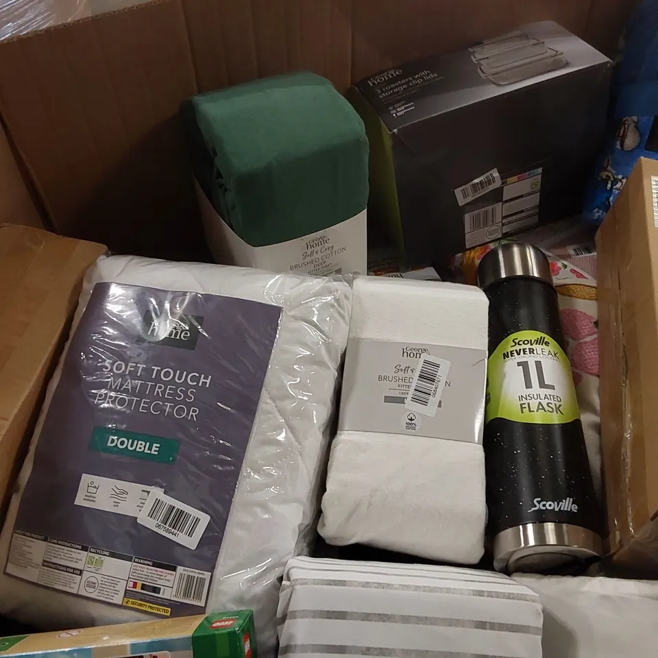 PALLET OF ASSORTED ITEMS INCLUDING: SALTER ELECTRONIC SCALE, KIDS CITY GOALKEEPER GLOVES, LEGO NUTCRACKER, ACTIVE STRETCH SET, DUVET SETS, SAVILLE KNIFE SHARPENER, 9PCS TOOLS AND GADGETS SET ECT