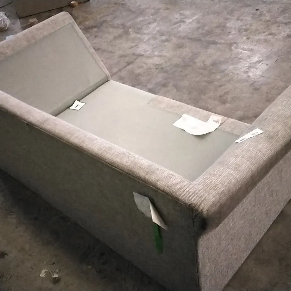 QUALITY BRITISH DESIGNER LIGHT GREY WAFFLE FABRIC CORNER GROUP SOFA SECTION 
