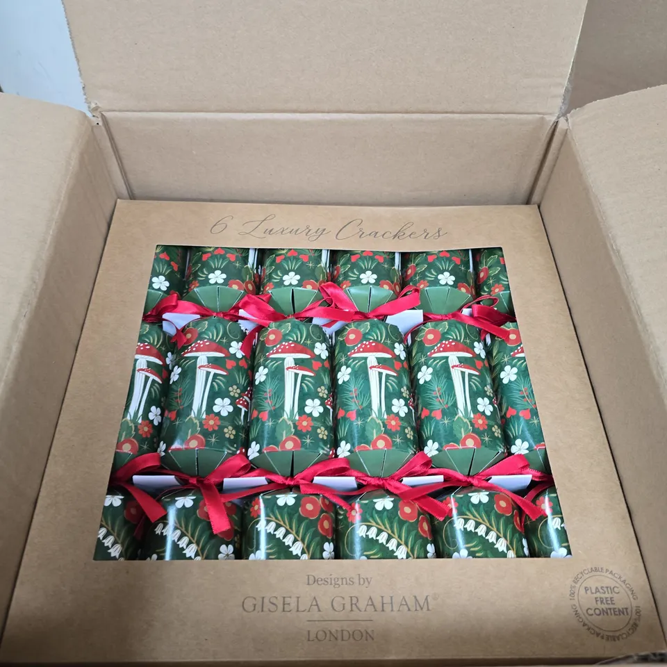 BOX OF 6 PACKS OF GISELA GRAHAM LUXURY CRACKERS 6 PER PACK