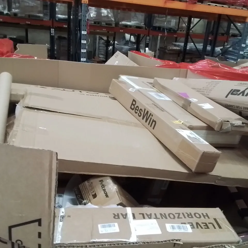 PALLET OF ASSORTED HOUSEHOLD GOODS AND PRODUCTS TO INCLUDE;TOILET LID,ROLLER BLINDS 