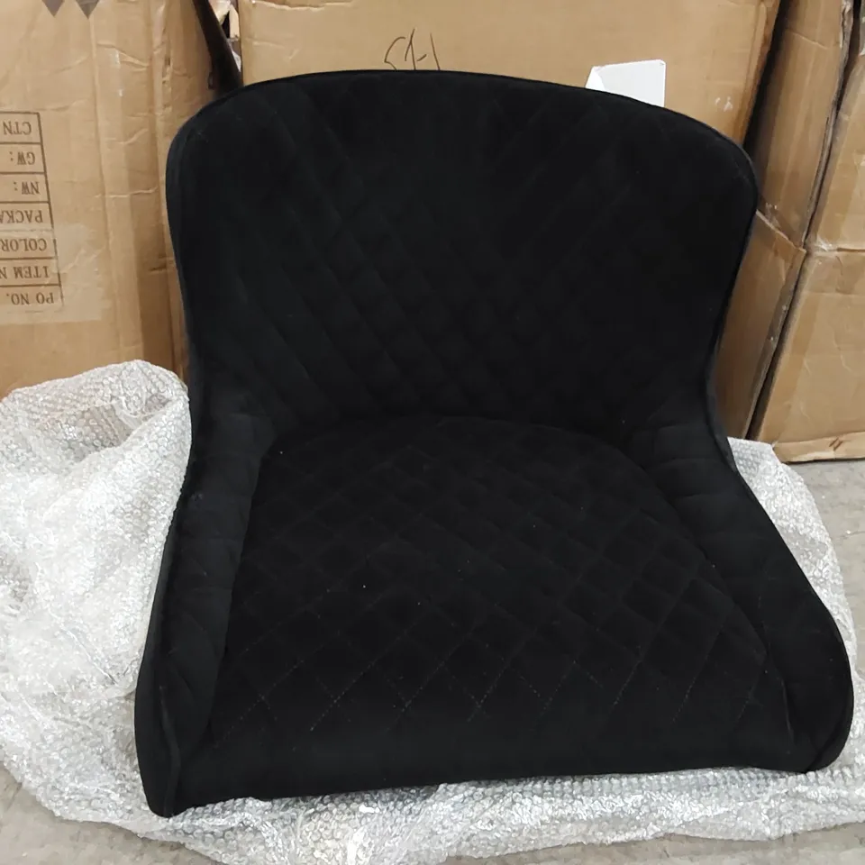 BOXED DESINER BLACK VELVET BAR STOOLS SET OF 2 (1 BOX )