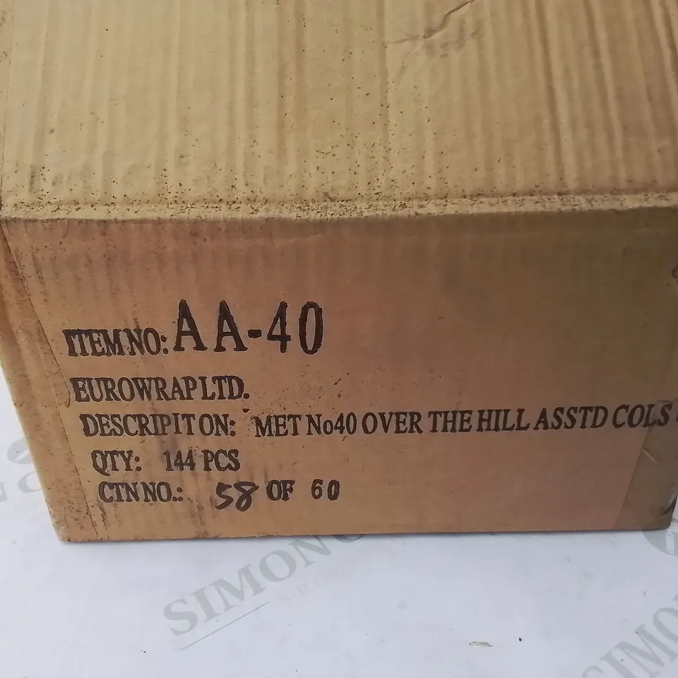 LOT OF 19 BOXES OF BRAND NEW METALLIC 40 OVER THE HILL CONFETTI - 144 PIECES PER BOX / APPROX TOTAL 2736