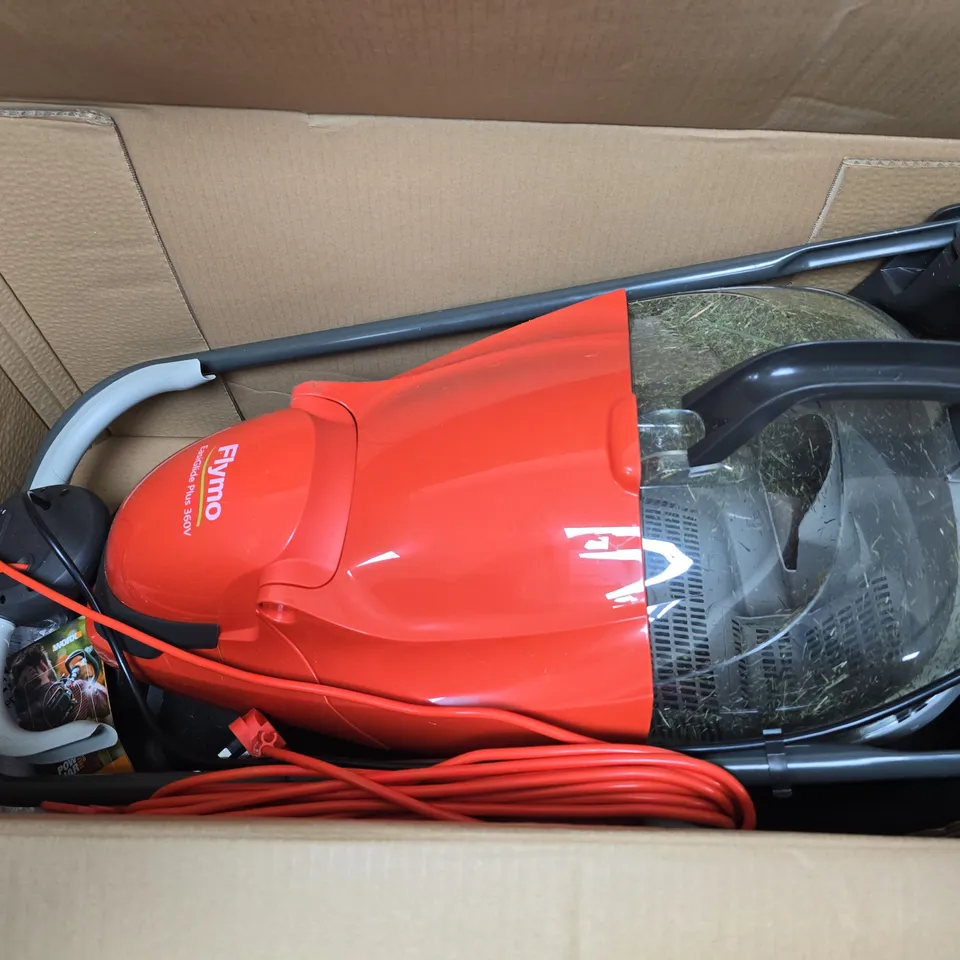 BOXED FLYMO EASIGLIDE PLUS 360V CORDED HOVER COLLECT LAWNMOWER - COLLECTION ONLY RRP £149.99