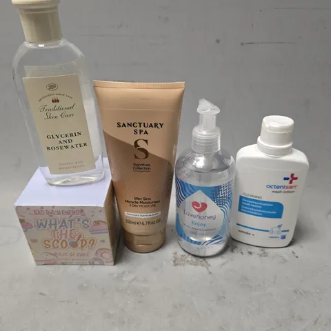 APPROXIMATELY 20 ASSORTED HEALTH & BEAUTY ITEMS TO INCLUDE - SANCTUARY SPA MOISTURISER , LOVE HONEY WATER BASE LUBE ETC