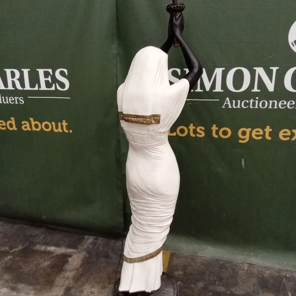 DECORATIVE LARGE EGYPTIAN WOMAN FLOOR STANDING LAMP