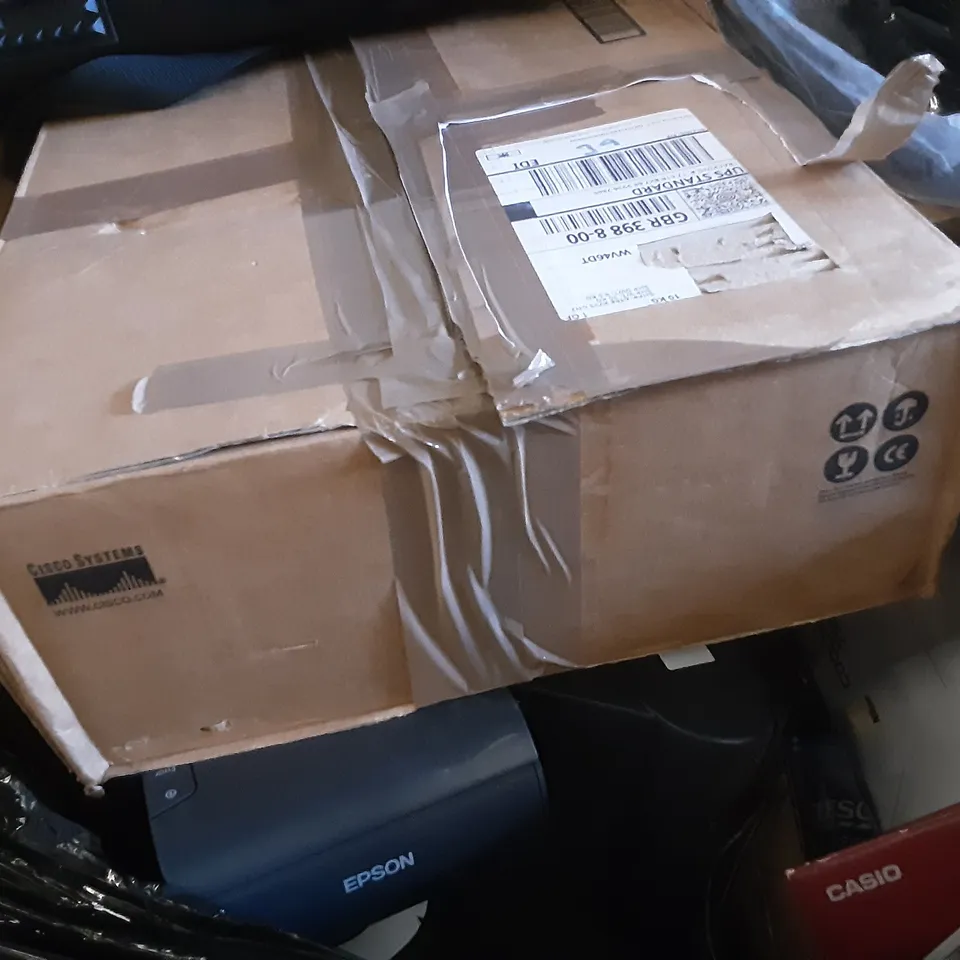 PALLET OF ASSORTED PRODUCTS INCLUDING CASIO EXILIM DIGITAL CAMERA, EPSON, CISCO SYSTEMS, PHILLIPS VHS PLAYER, TARGUS LAPTOP CARRY BAG, TARGUS SAMSUNG GALAXY TAB A CLICK IN PROTECTIVE CASE