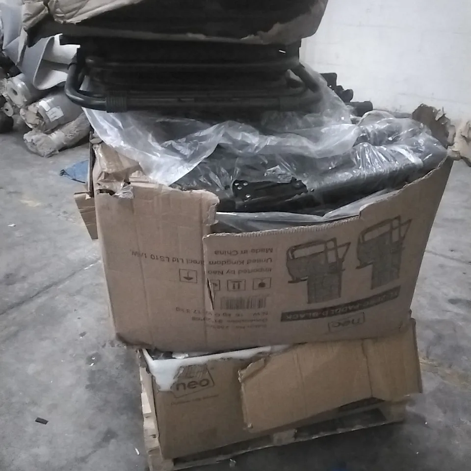 PALLET OF ASSORTED NEO PRODUCTS WHICH INCLUDE;CHAIRS, OUTDOOR LOG BURNER ETC 