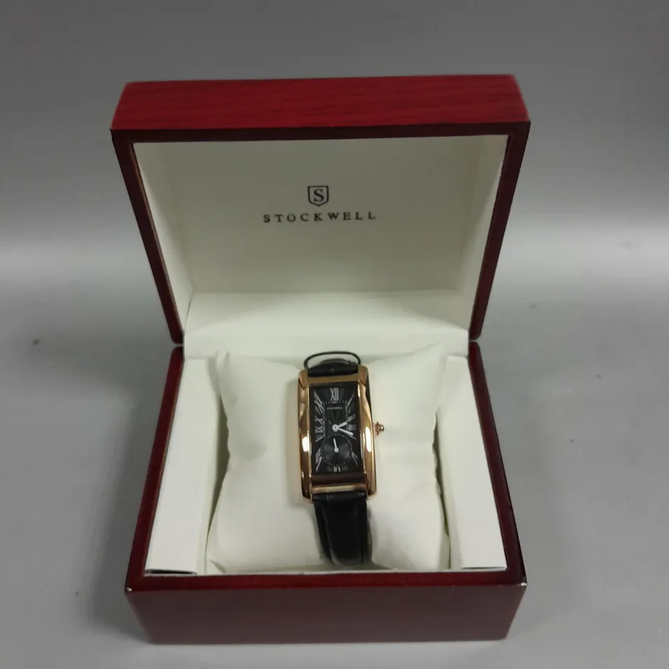 MENS LA BANUS WATCH – GOLD COLOUR CASE – LEATHER STRAP