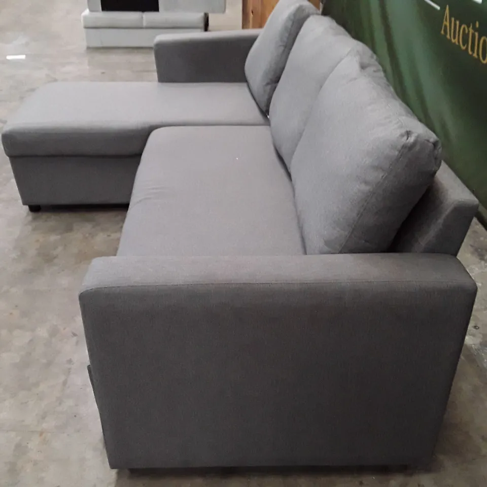 QUALITY DESIGNER DAIZHA 2-PIECE CORNER SOFA BED - GREY FABRIC
