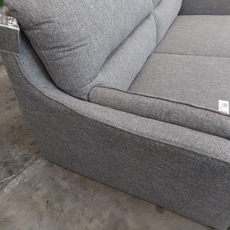 DESIGNER THREE SEATER SOFA GREY FABRIC 