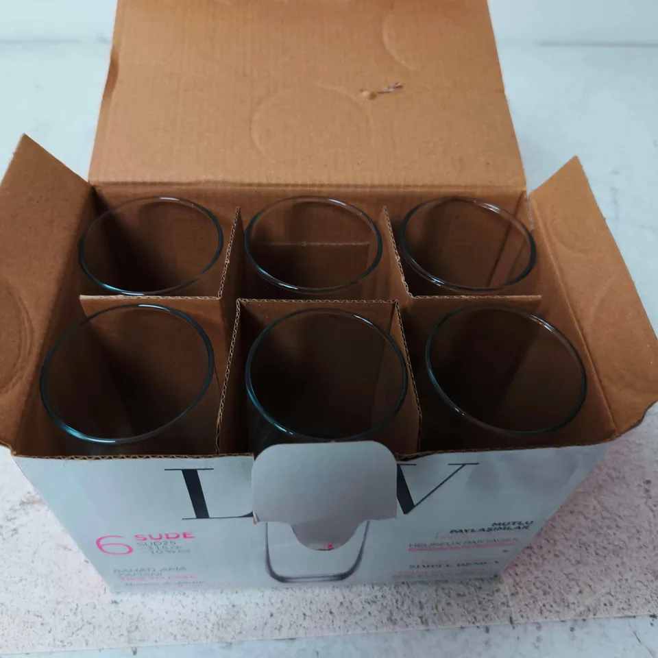 LAV SUDE GLASS TUMBLERS - SET OF 6 - BOXED