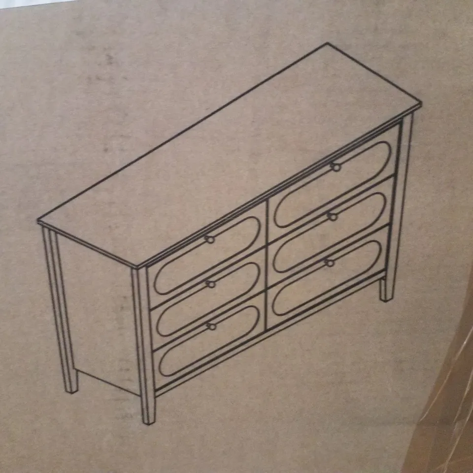 BOXED 3+3 DRAWER CHEST - LIGHT GREY 