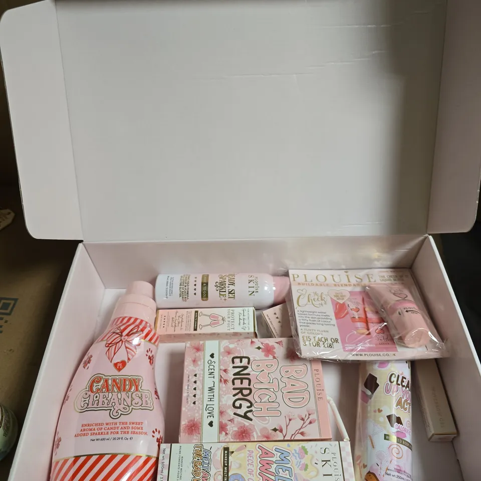 PLOUISE BEAUTY GIFT BOX TO INCLUDE CANDY CLEANSE BATH SOAK, BAD BITCH ENERGY LIP DUO AND WHIPPED BODY FOAM