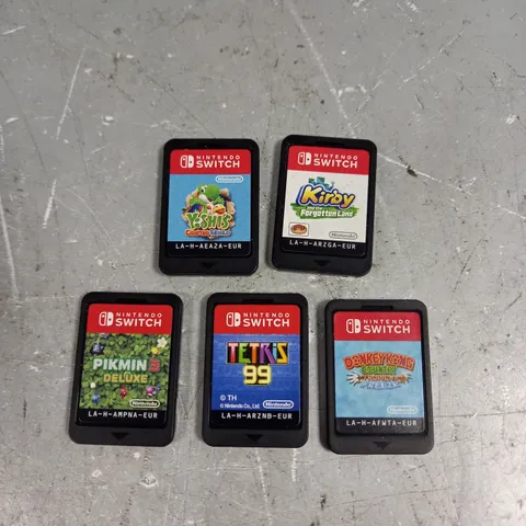 5 X NINTENDO SWITCH VIDEO GAMES TO INCLUDE TETRIS 99, KIRBY AND THE FORGOTTEN LAND, DONKEY KONG ETC