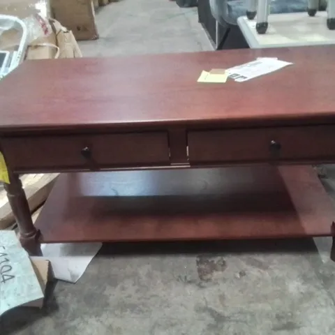 BANES SOLID WOOD 4 LEGGED COFFEE TABLE WITH STORAGE DARK CHERRY
