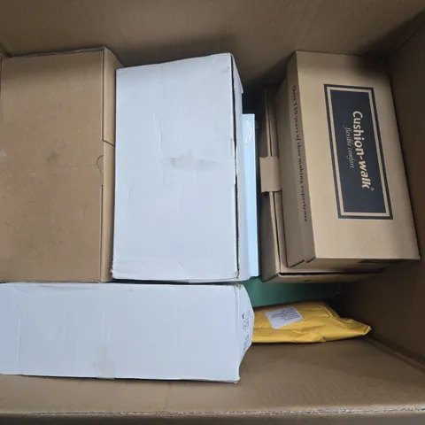 BOX OF ASSORTED ITEMS TO INCLUDE SHOES , CLOTHING ETC...
