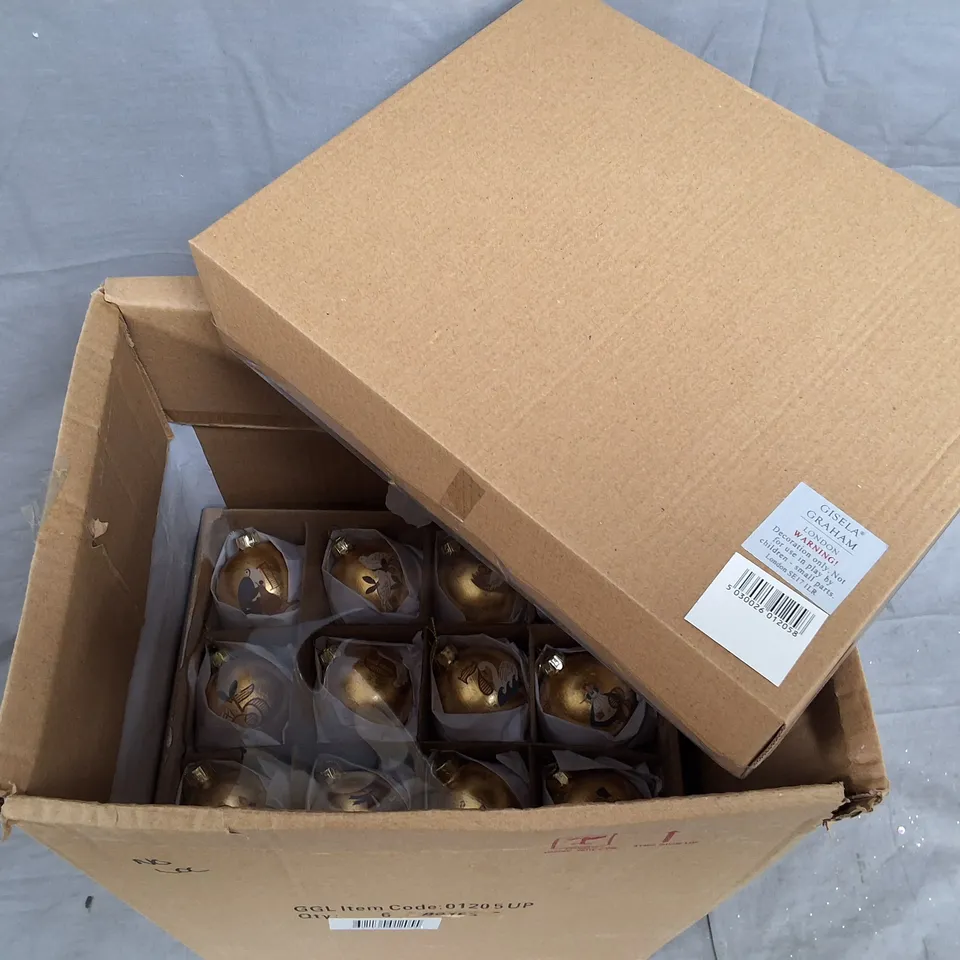 LOT OF 4 12-PACKS OF GISELA GRAHAM GOLD BAUBLES