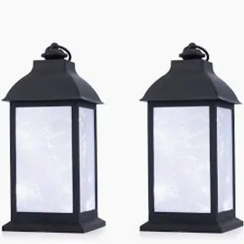 HOME STORIES SET OF 2 LED INDOOR/OUTDOOR LANTERN