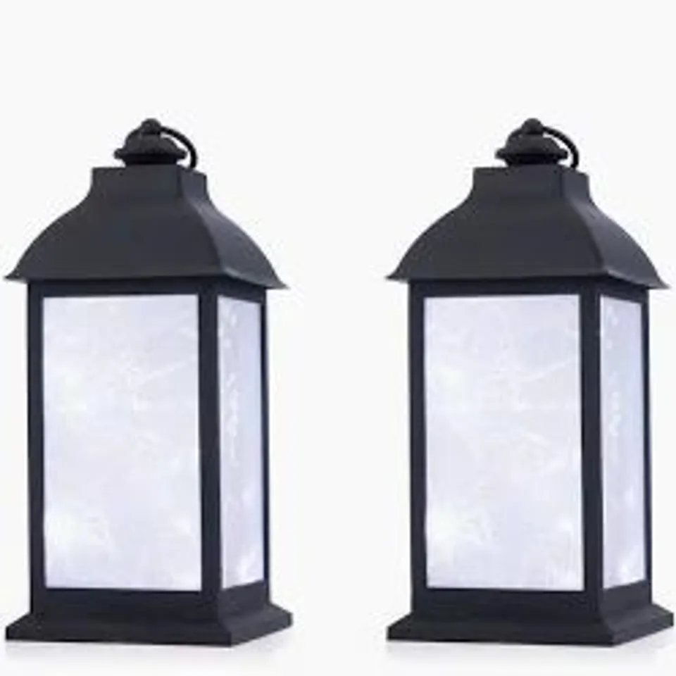 HOME STORIES SET OF 2 LED INDOOR/OUTDOOR LANTERN