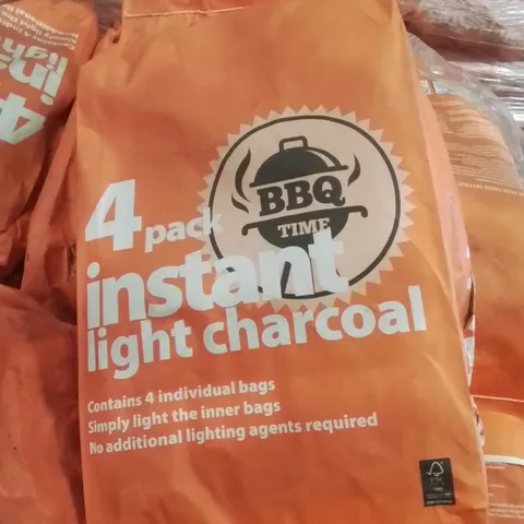 PALLET CONTAINING APPROXIMATELY 100 BRAND NEW 4 PACK INSTANT LIGHT CHARCOAL BAGS