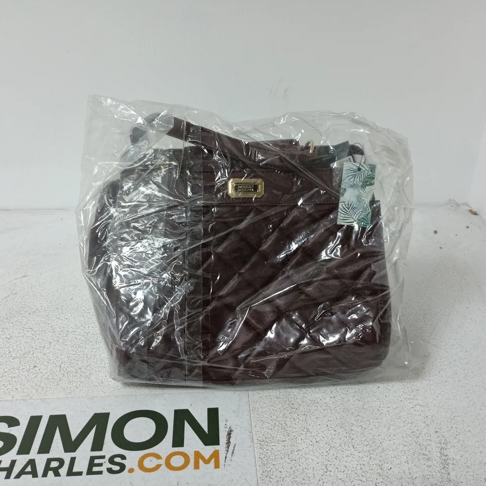 BADGLEY MISCHKA QUILTED MINI TOTE BAG PLUM