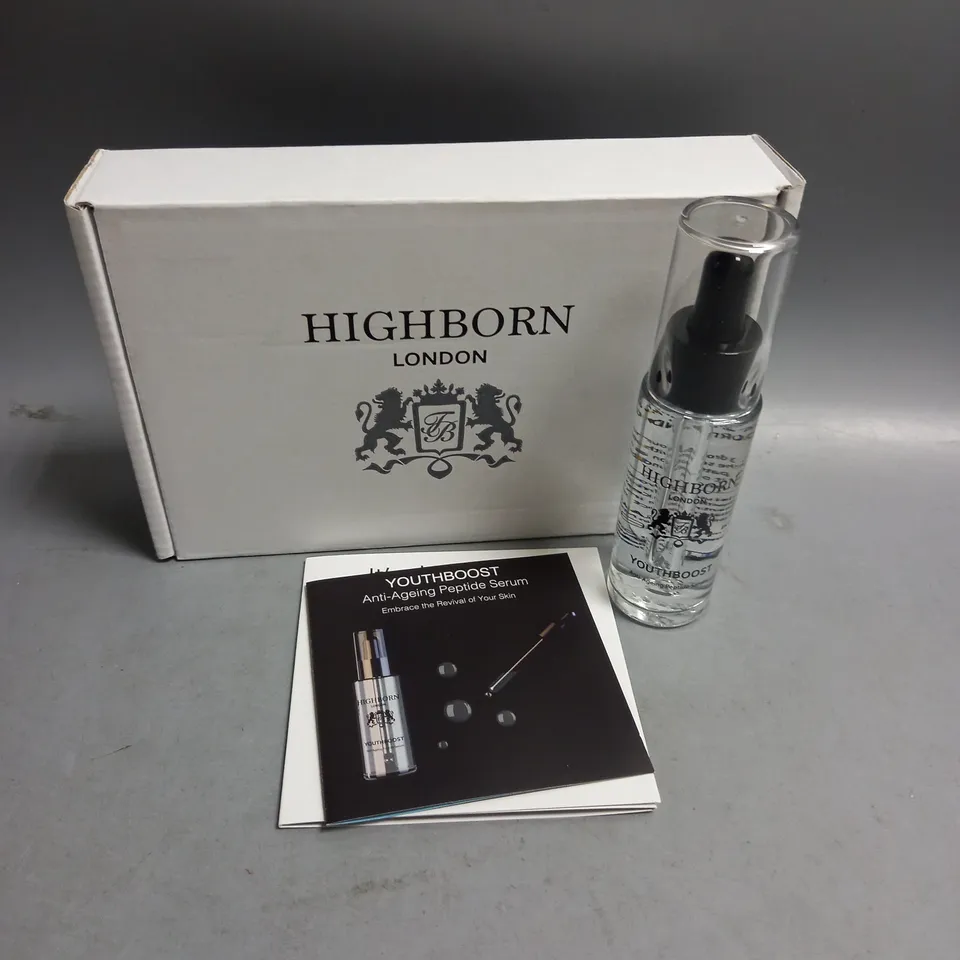 BOXED HIGHBORN LONDON YOUTHBOOST ANTI-AGEING PEPTIDE SERUM 30ML