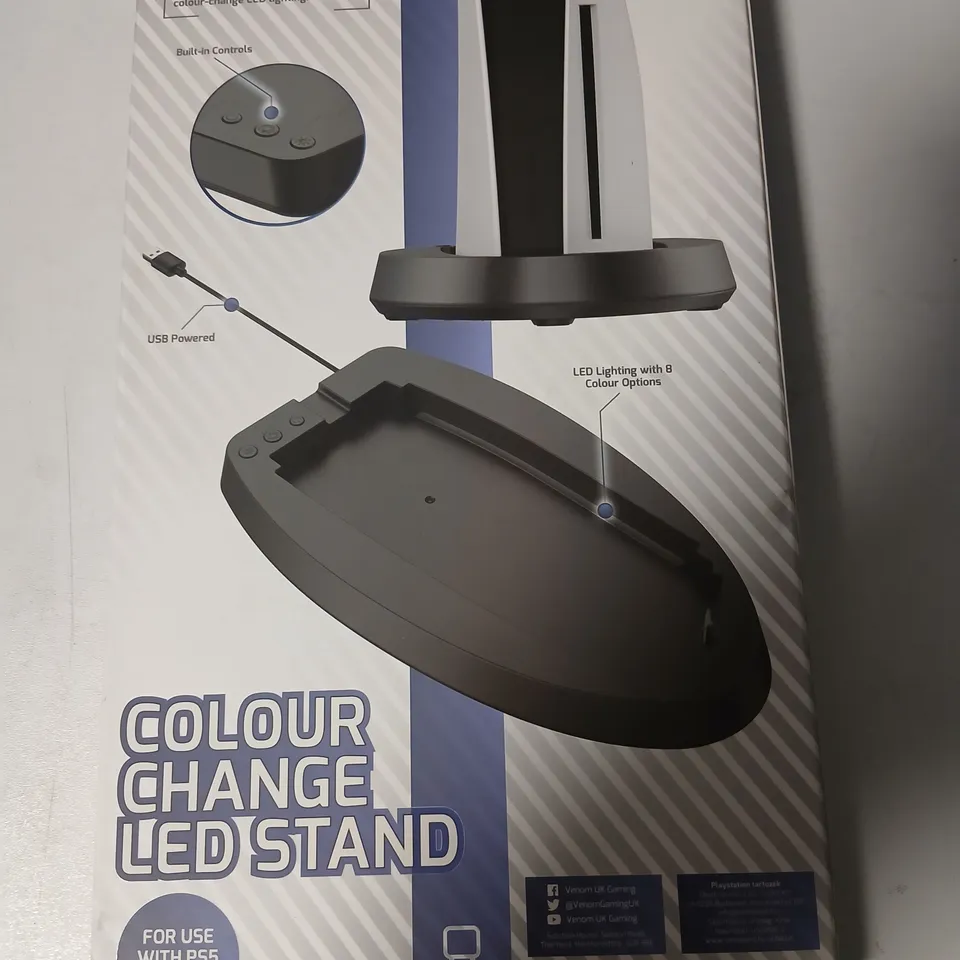 TEN BRAND NEW BOXED VENOM COLOUR CHANGE LED STAND FOR PS5 CONSOLES