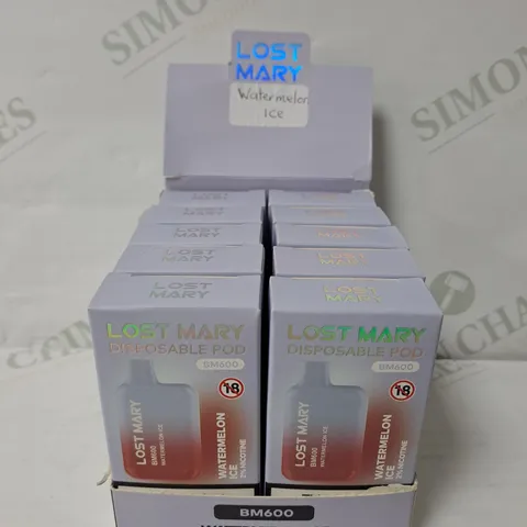 BOX OF 10 LOST MARY WATERLEMON ICE DISPOSABLE POD