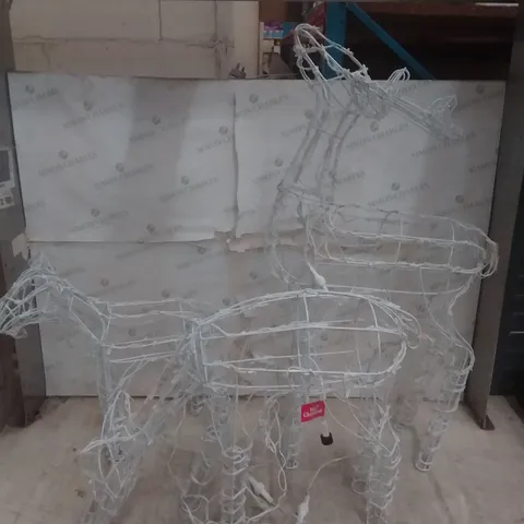 BOXED WE R CHRISTMAS PRE LIT REINDEER FAMILY