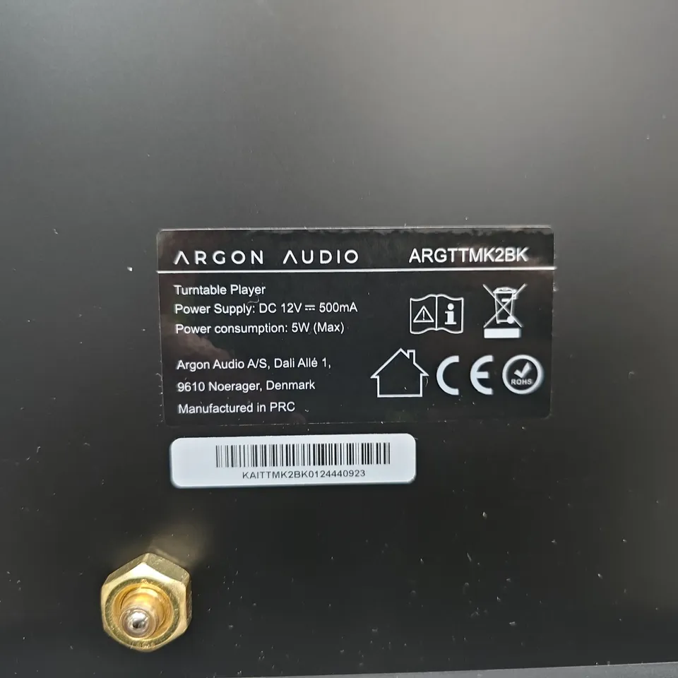 ARGON AUDIO TURNTABLE – BLACK (MK2)