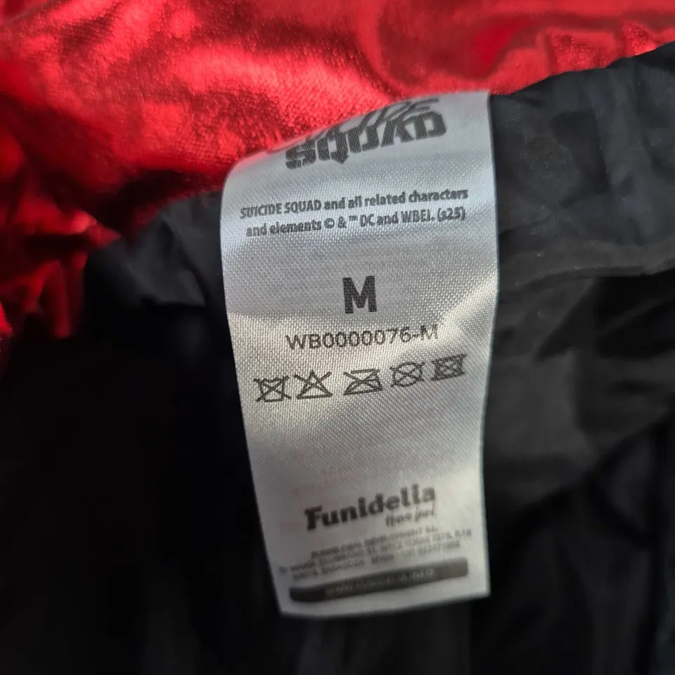 Harley Quinn Suicide Squad Costume Set – Daddy's Lil Monster top, red/blue satin jacket & belt (Size M)