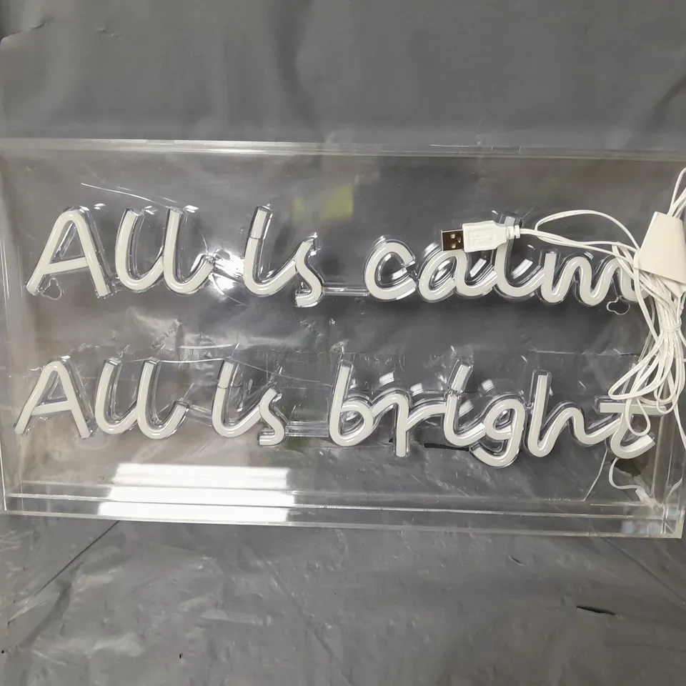 ALL IS CALM AND BRIGHT LIGHT CHRISTMAS DECORATION RRP £30