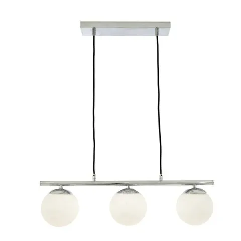 BOXED ASTEROPE 3 WHITE ORB AND SHINY CHROME METAL PENDANT