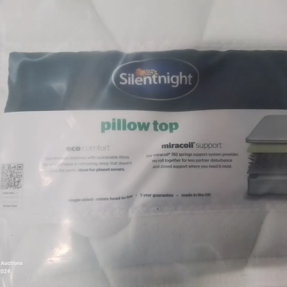 QUALITY BAGGED SILENTNIGHT PILLOW TOP 782 SPRING SUPPORT SINGLE MATTRESS 