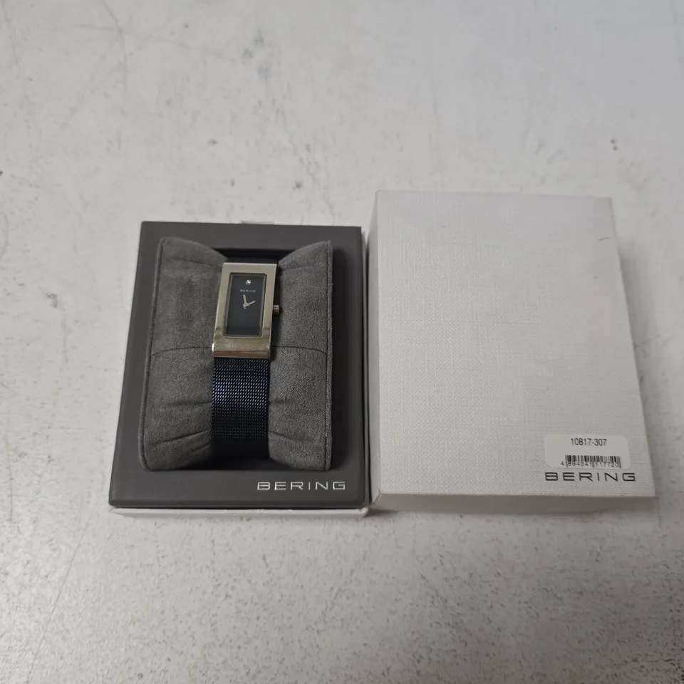 BERING 10817-307 WOMEN'S QUARTZ WATCH 17MM SILVER MILANESE STRAP BLUE DIAL